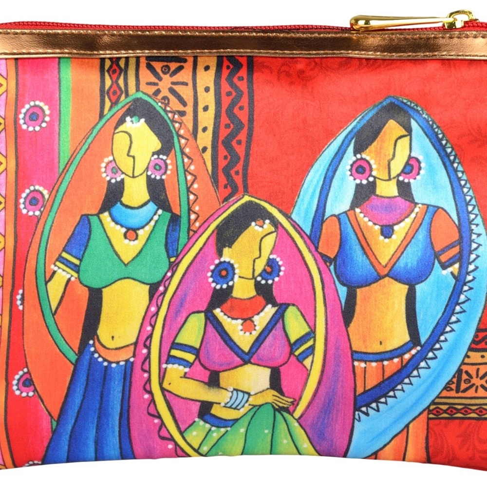 Indian Saakhiya Inspired Cosmetics Pouch